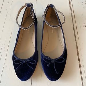 Anthropologie Guilhermina Embellished Velvet Ballet Flats …